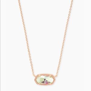 Elisa Rose Gold Pendant Necklace in Dichroic Glass